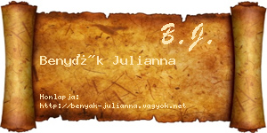 Benyák Julianna névjegykártya