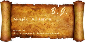 Benyák Julianna névjegykártya